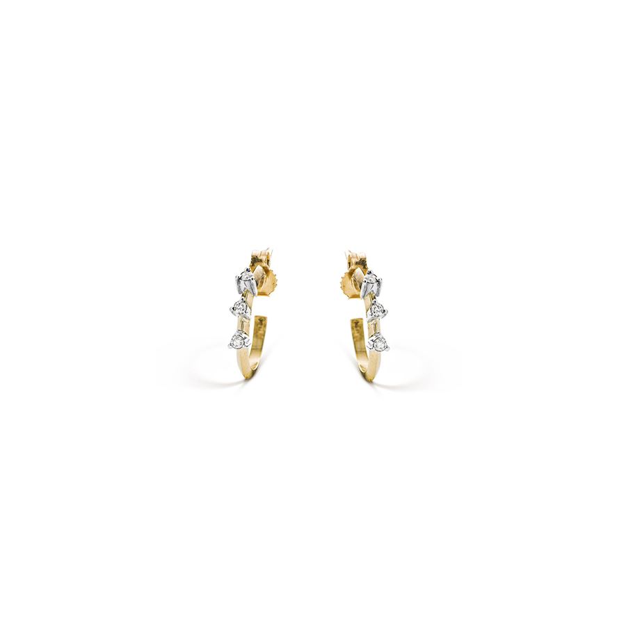 Yellow gold 'Balance' small hoop earrings BALANCE | OR XS 3TO-P/FARFAU18G CT.0,12